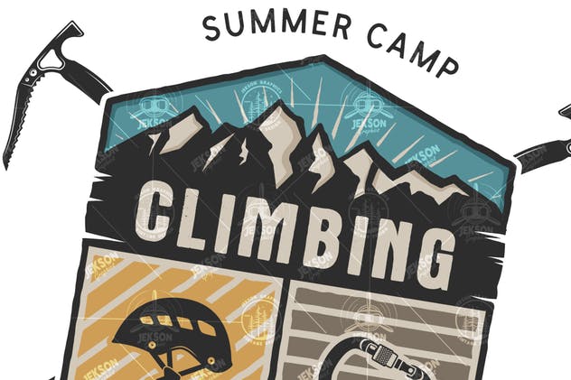 复古旅行/徒步户外运动俱乐部Logo设计模板 Travel Retro Badge / Vintage Climbing Logo Patch插图(1)