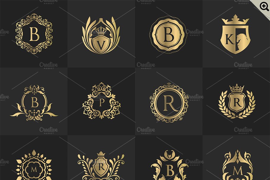 32款奢华品牌logo模板(PSD) 32 Luxury logo set (PSD)插图