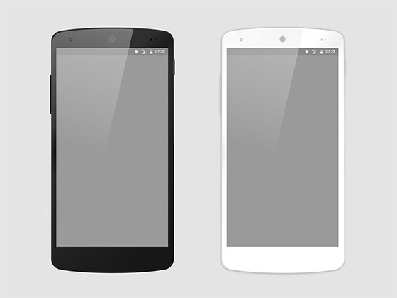 Nexus 5 Black &amp; White Mockup素材之家精选sketch素材