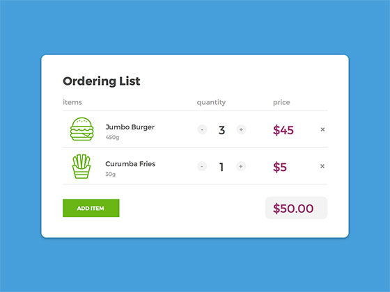 Ordering List素材之家精选sketch素材