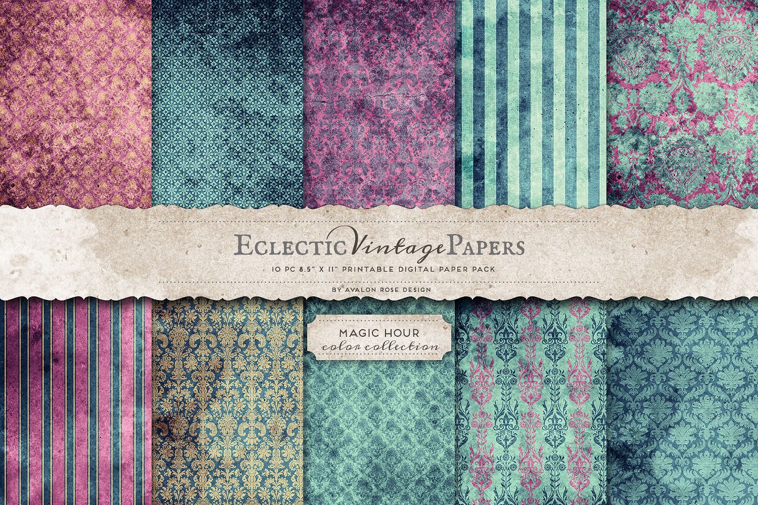 魔幻时光色彩系列纸张图案纹理 Printable Papers -Magic Hour插图
