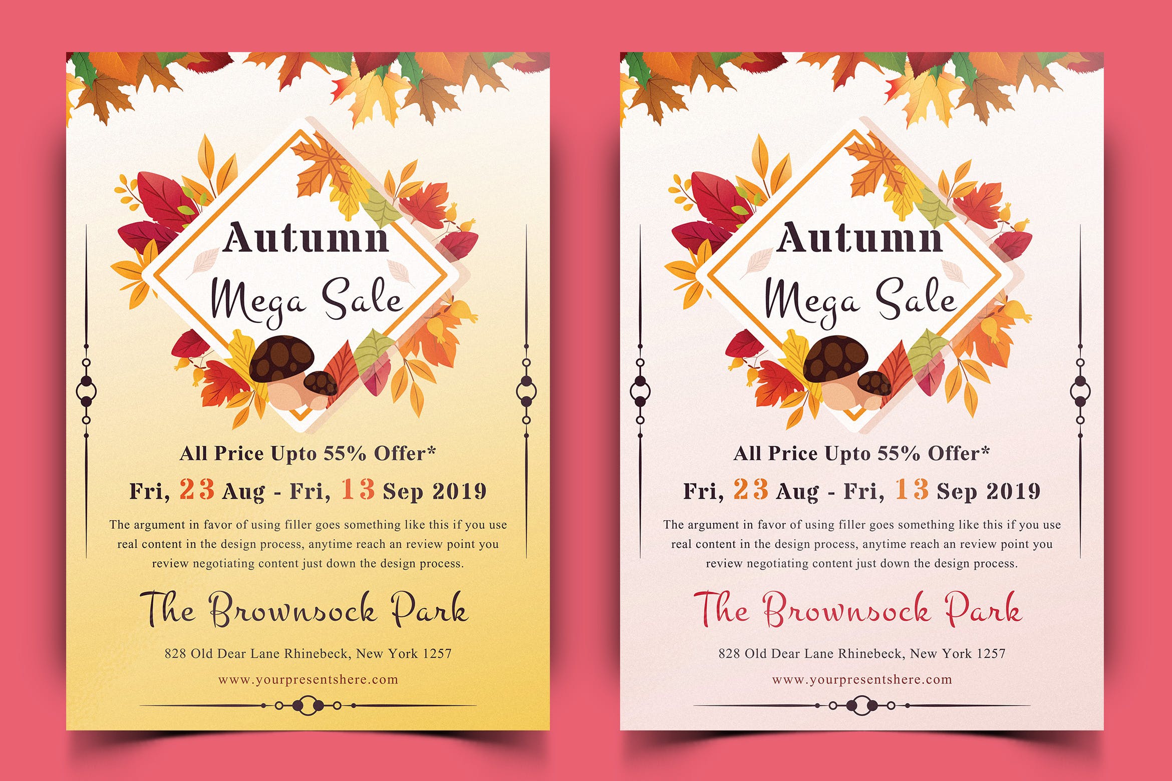 秋季枫叶节日活动宣传海报传单设计模板 Autumn Festival Flyer-14插图