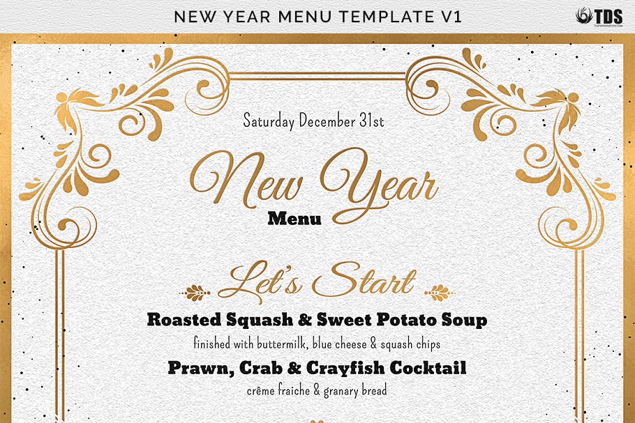 新年主题传单+新年宴会菜单模板 New Year Menu PSD V1插图(11)