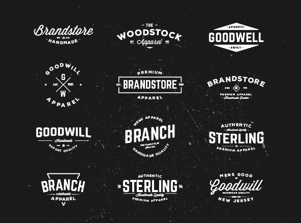 复古Logo徽章设计模板集 Typographic Vintage Badges