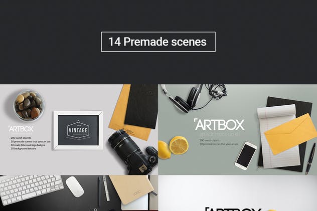 手绘设计师随身工具场景样机 ArtBox – Artistic Mockup Kit插图(7)