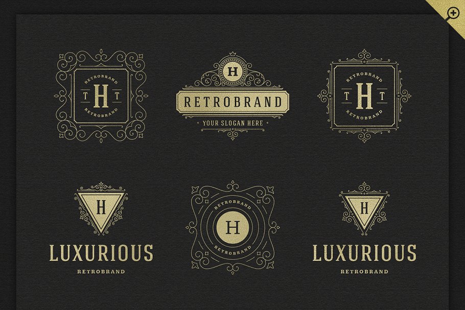 500个复古装饰风格Logo和徽章模板 500 ornaments logos & monograms插图(19)