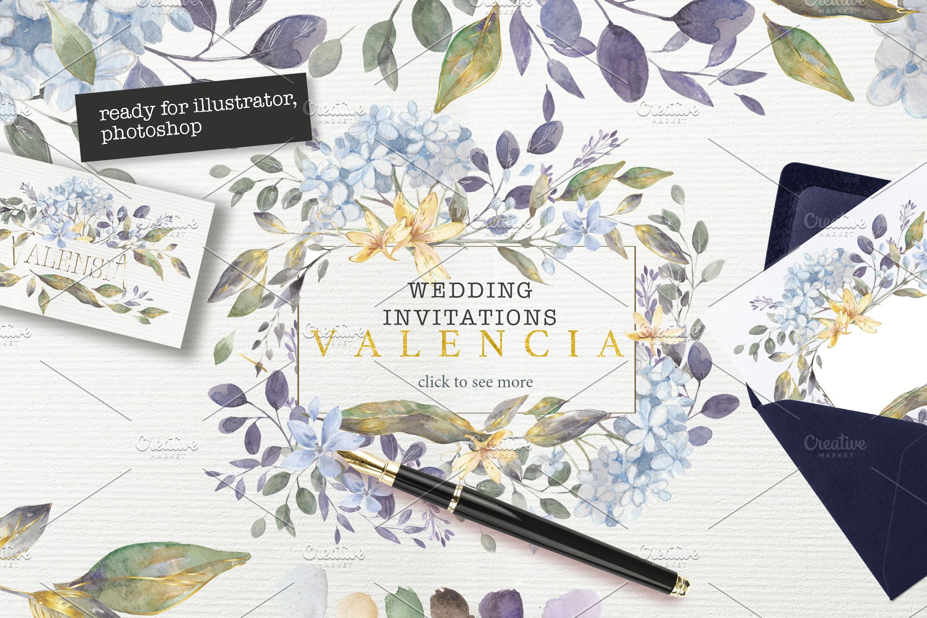 极力推荐：奢华瓦伦西亚·水彩素材包 "VALENCIA" collection [2.87GB]插图(7)
