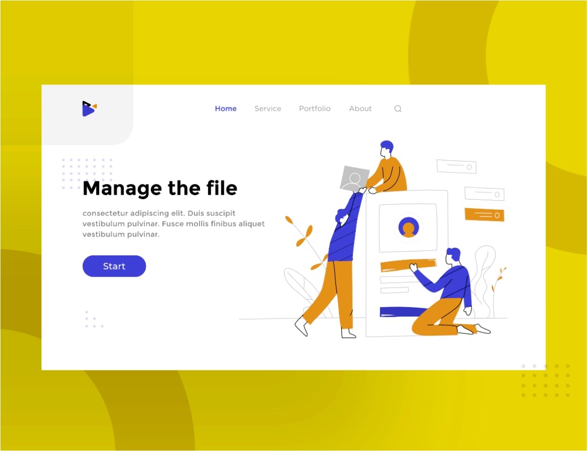 团队合作主题网站设计矢量插画素材 Team work illustration for website 1.4插图(1)
