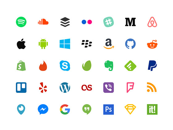 Flat Social Icons素材之家精选sketch素材
