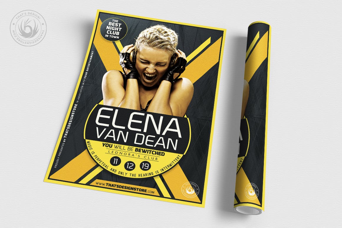 时尚震撼的夜店JI派对party宣传单DM海报设计模板插图(3)