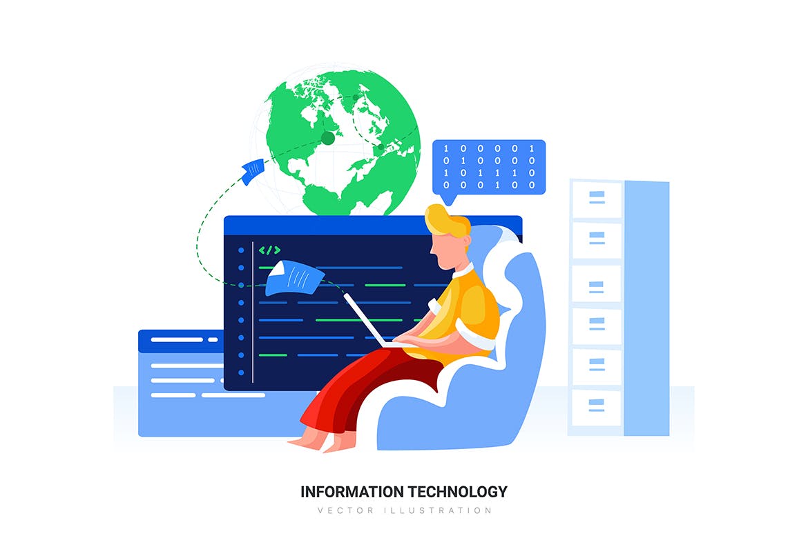 技术主题网站设计矢量插画素材集v25 Technology Vector Scenes插图(3)