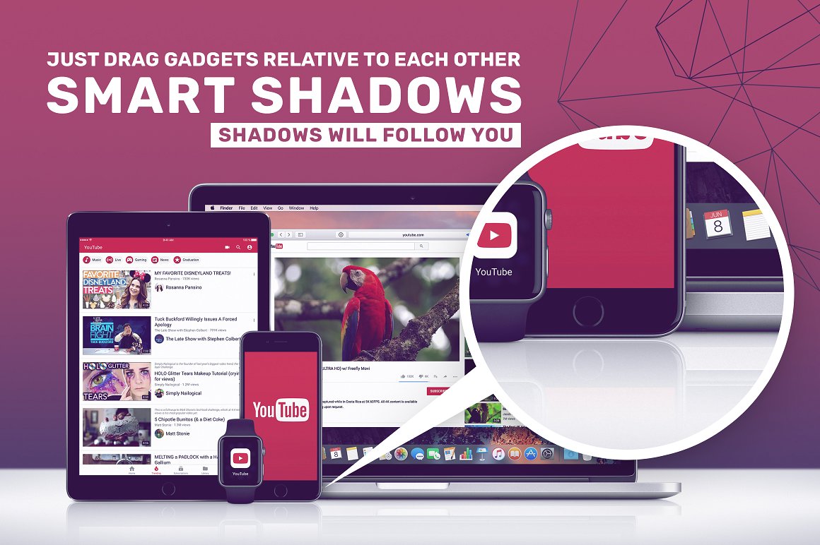 素材库下午茶：一批漂亮的响应式网页或平台UI设计展示场景组合样机下载 [PSD]插图(4)