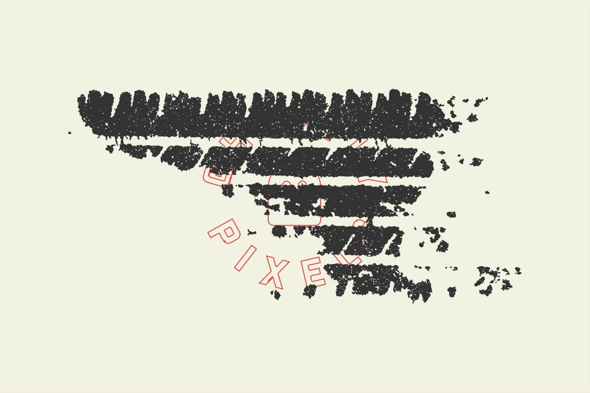 5款轮胎打滑痕迹纹理纹理矢量背景素材 Tire Skid Mark Textures插图(3)