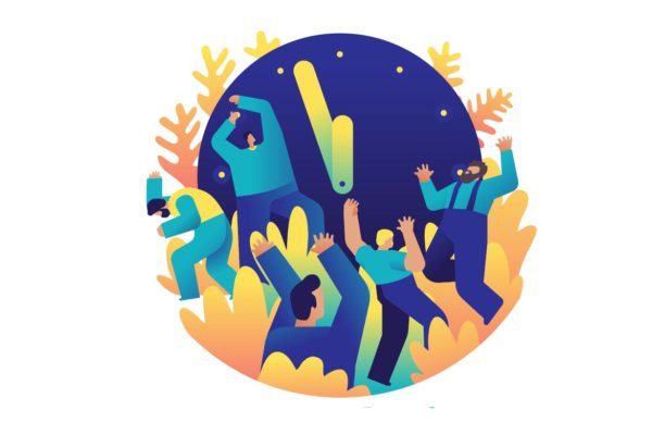 新年晚会倒计时矢量插画素材v3 New Year party countdown