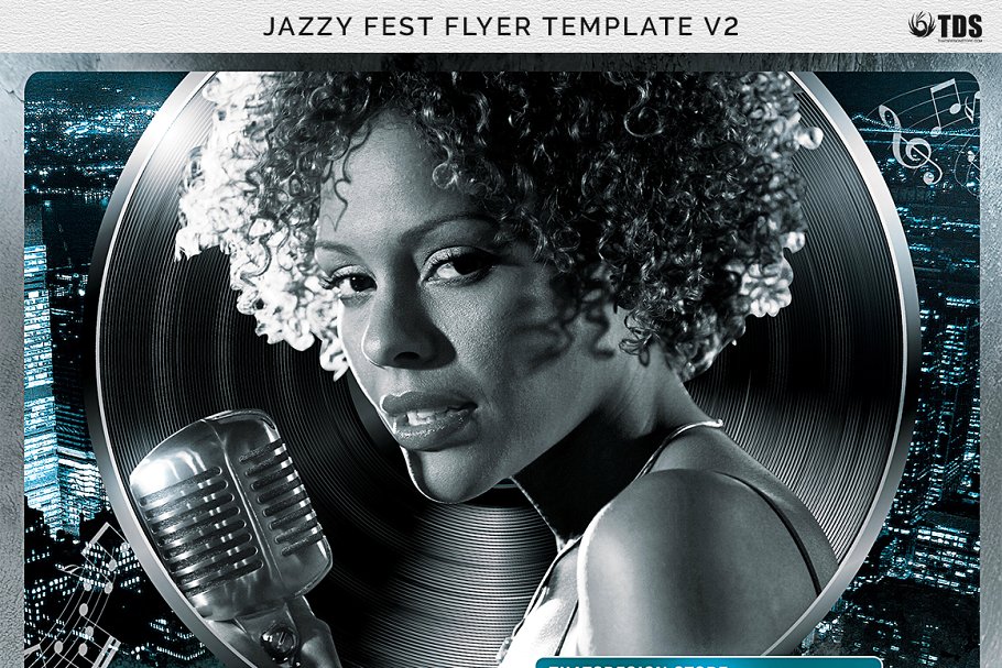 爵士音乐活动传单PSD模板v2 Jazzy Fest Flyer PSD V2插图(6)