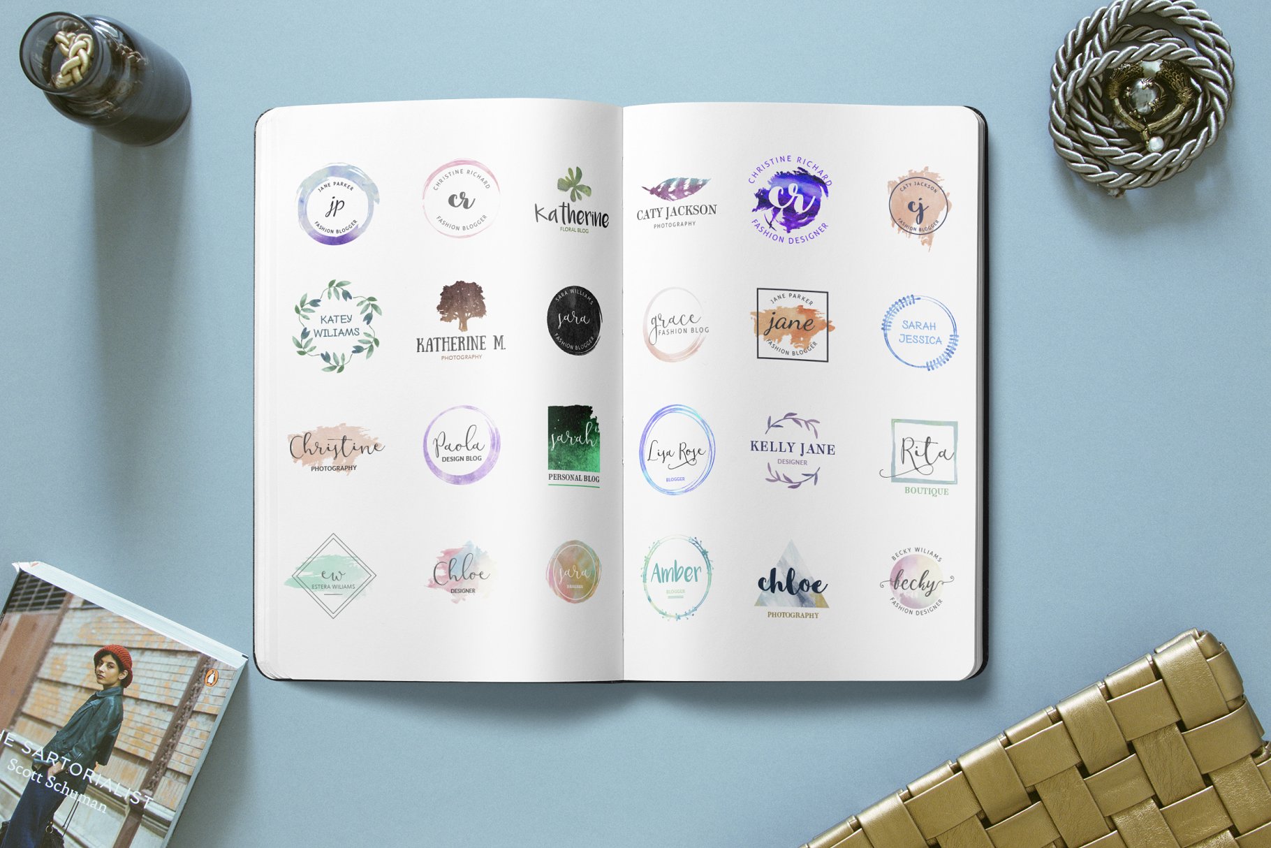 女性风格女性品牌Logo模板合集v2 Feminine Logo templates vol 2插图(1)