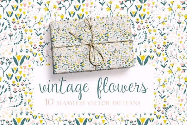 古典花卉图案素材包 Vintage Flowers Pattern Collection