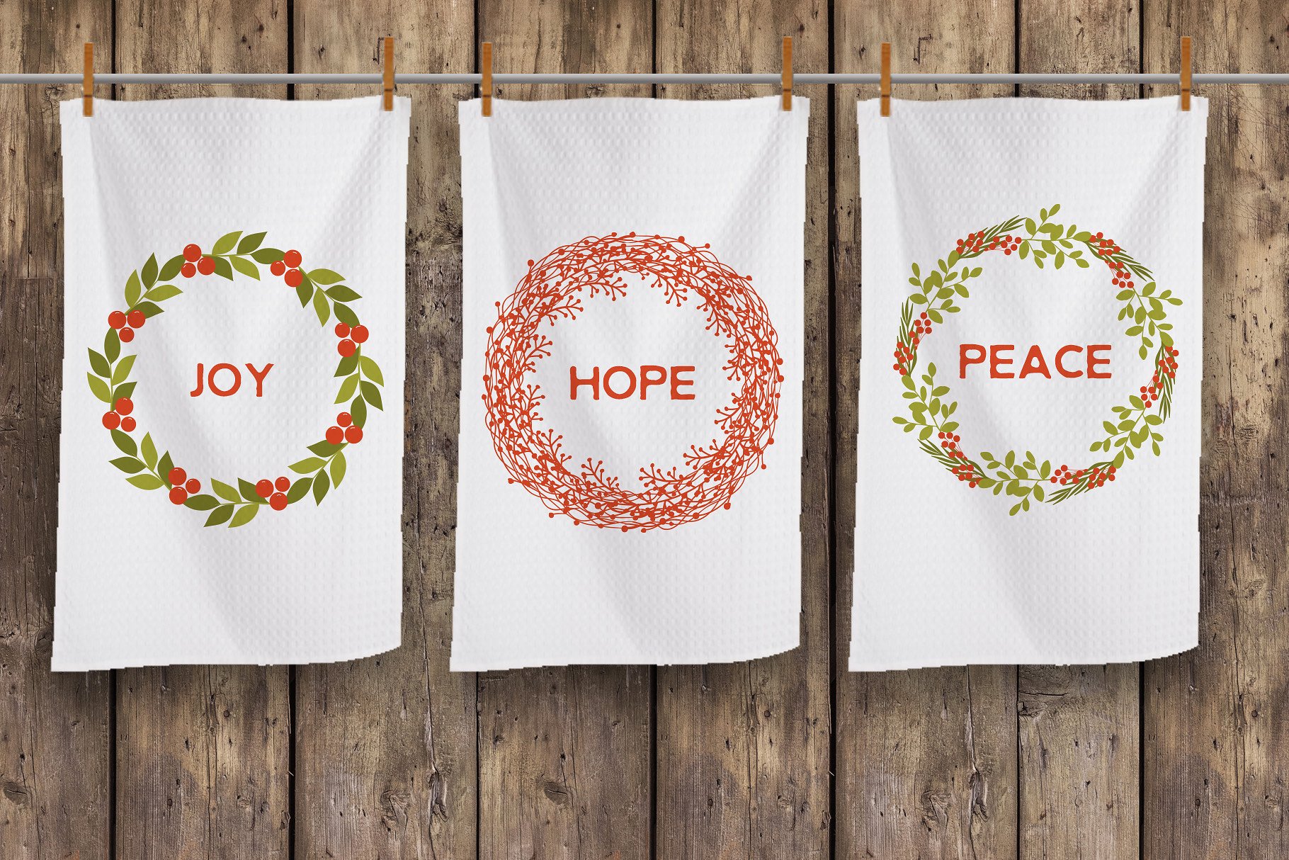 乡村圣诞矢量图形与无缝图案纹理 Rustic Christmas Graphics & Patterns插图(8)