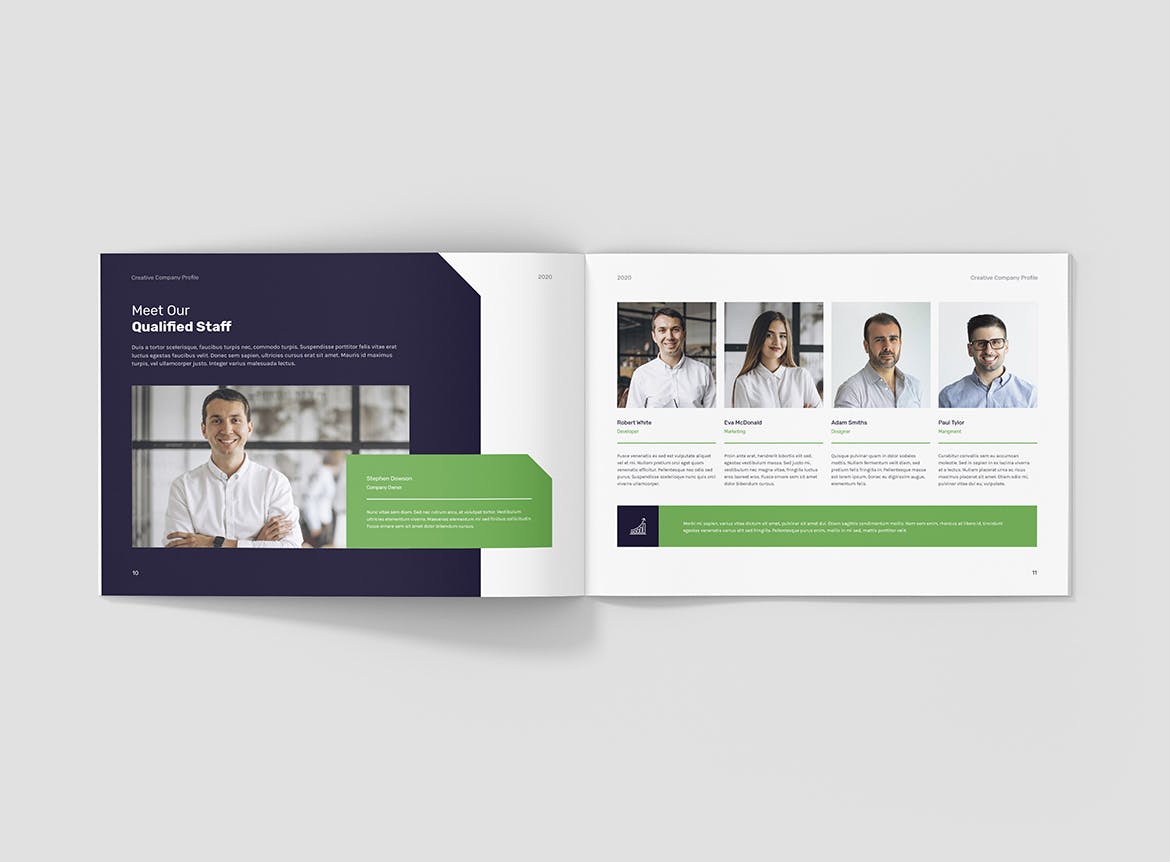 创意多用途横版设计风格企业公司画册排版设计模板 Creative Multipurpose Company Profile Landscape插图(6)