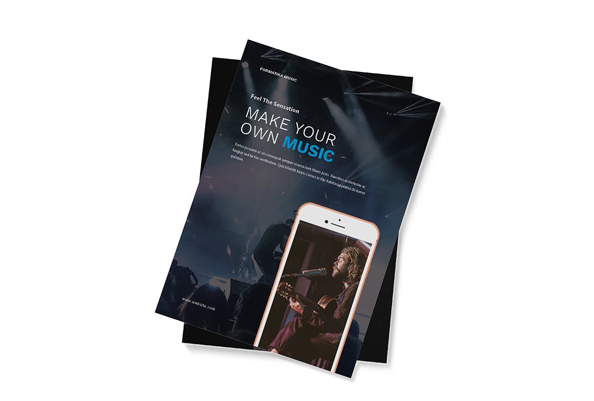 音乐主题A4规格画册/宣传册设计模板 Music A4 Brochure Template插图(2)