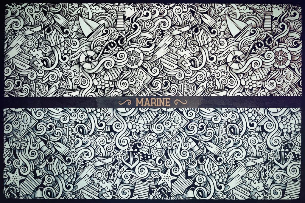 36款图形手绘涂鸦无缝背景模式[eps,jpg]插图(5)