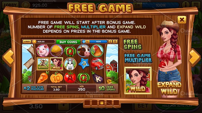 幸运的农场老虎机游戏UI套件插图(9)