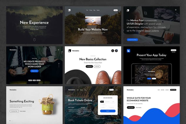 80+现代创意网站设计UI套件 The Basics Web UI Kit插图(4)