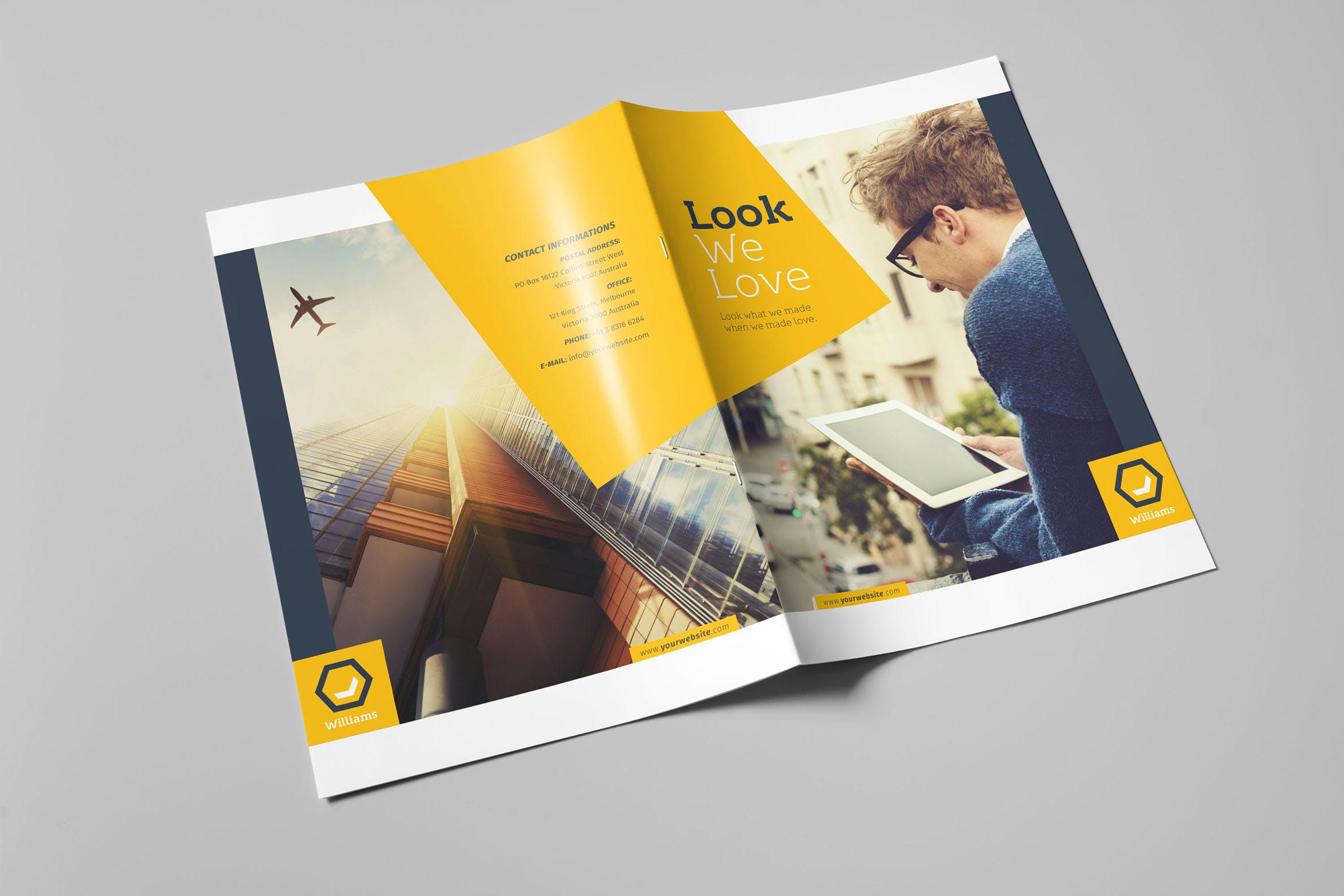 企业宣传册排版设计模板 Williams Business Bifold插图