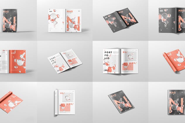 高品质A4杂志印刷品样机模板 Magazine Mockup – A4 210×297 mm插图(14)