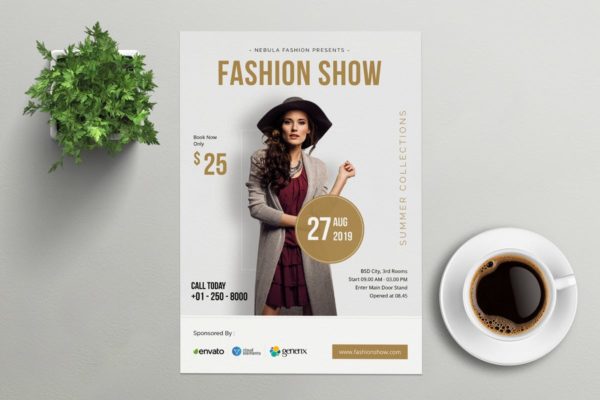 欧美时装SHOW活动宣传海报设计模板 NEBULA – Fashion Flyer