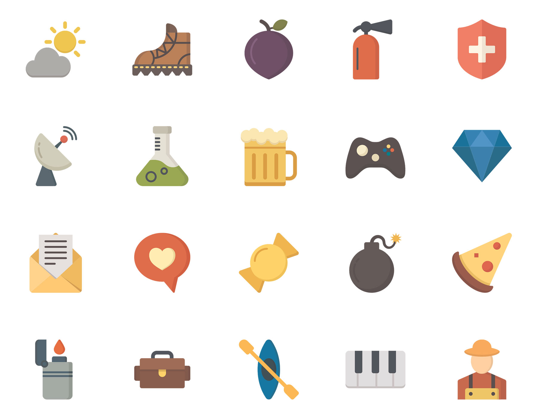 20 枚扁平彩色图标