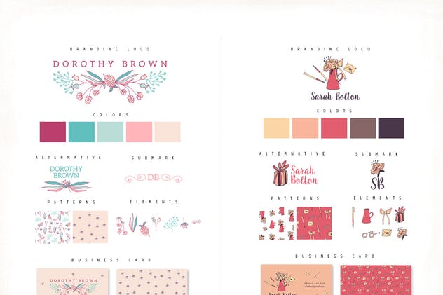 花卉/手绘个性装饰元素品牌Logo设计模板 Personal Branding Logos插图(6)