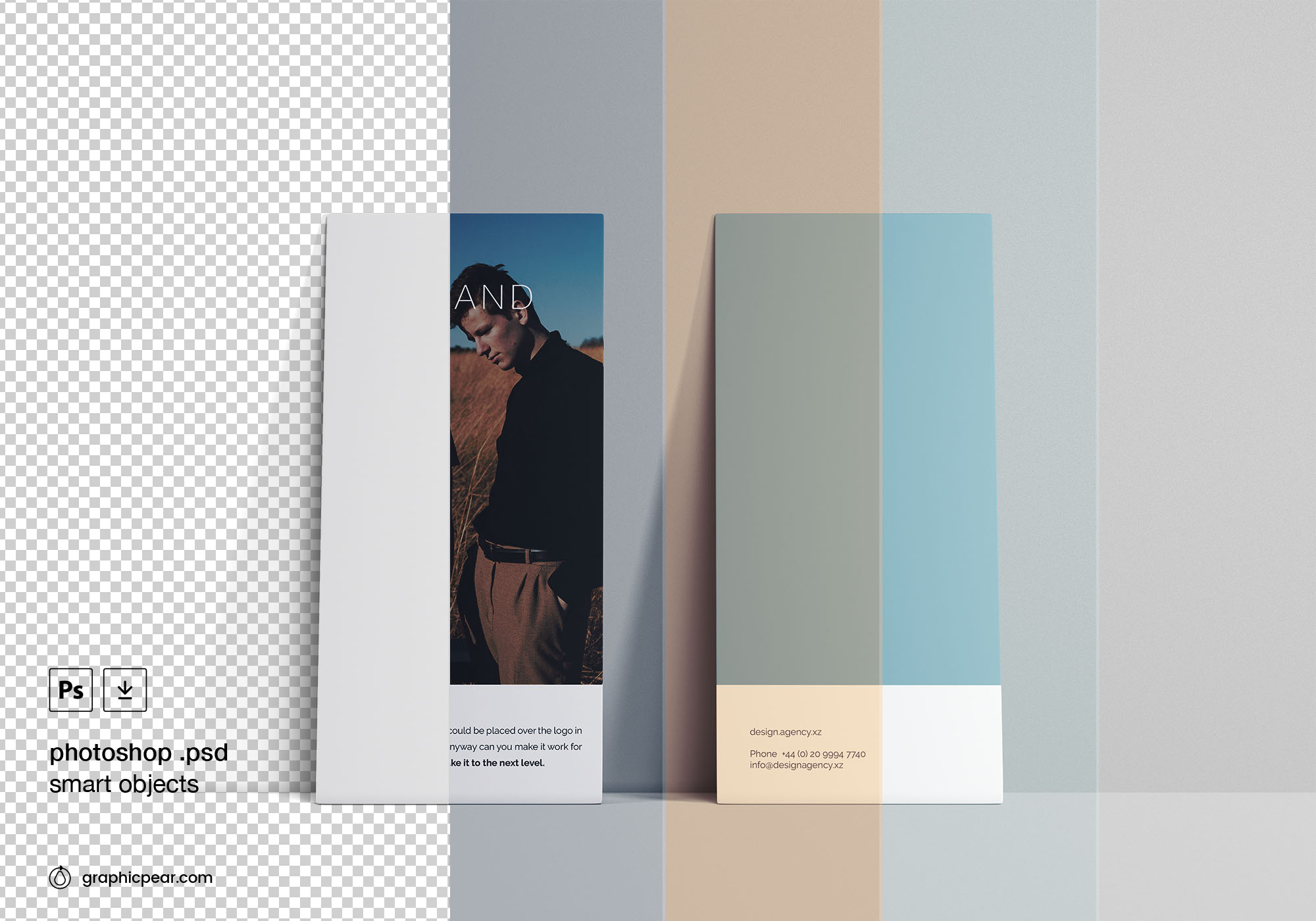 传单双面设计效果图样机模板 Vertical Flyer Mockup插图(1)