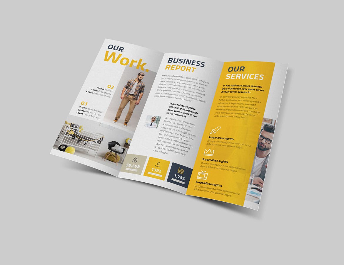 三折六面印刷企业宣传册设计模板 Julian Cooper Trifold插图(1)