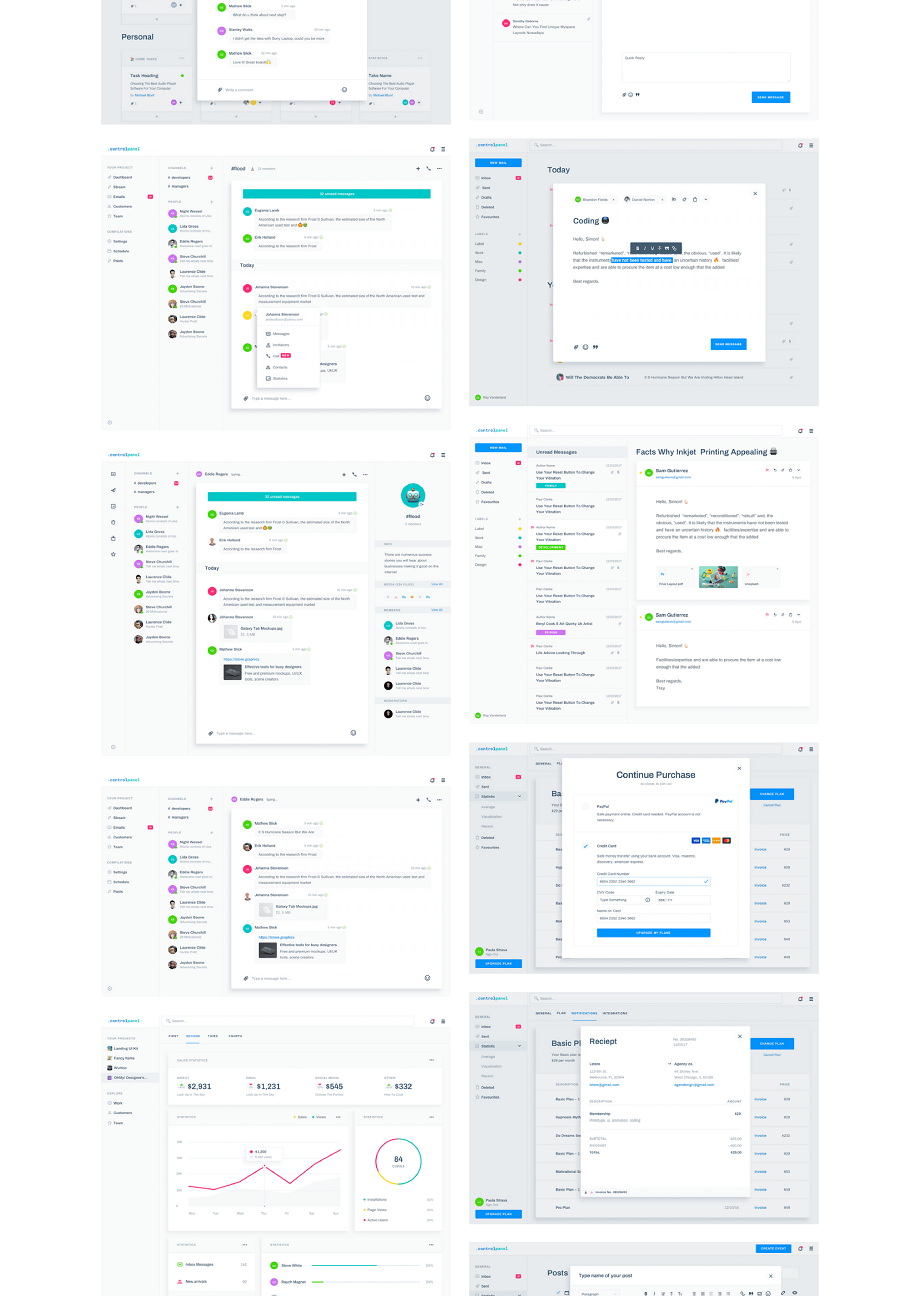 控制面板/网站仪表盘UX/UI工具包-.controlpanel [for SKETCH&PS]插图(5)
