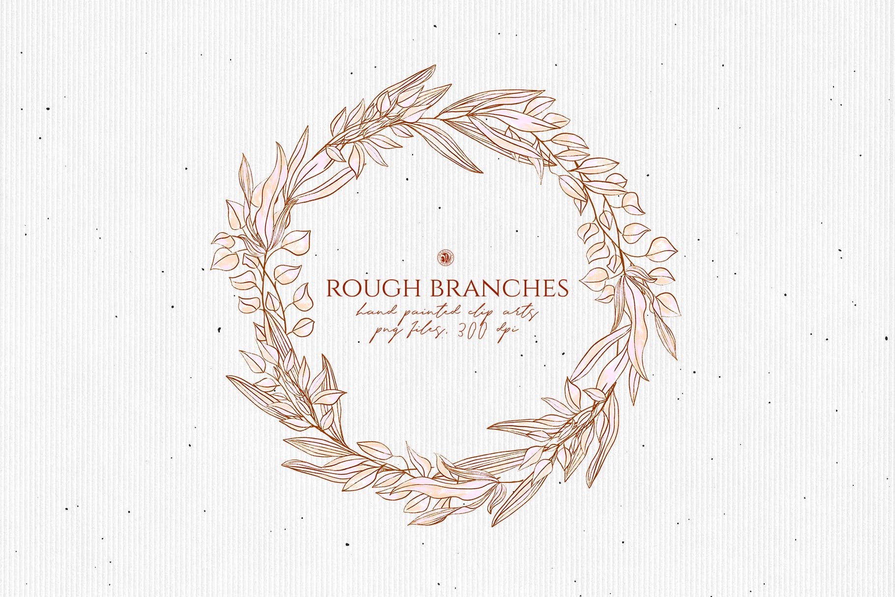 高清手绘橄榄枝叶PNG素材 Rough Branches插图(1)