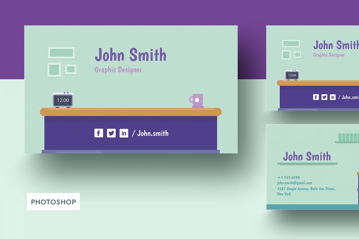 个性的时尚简约设计师名片设计模板插图(1)