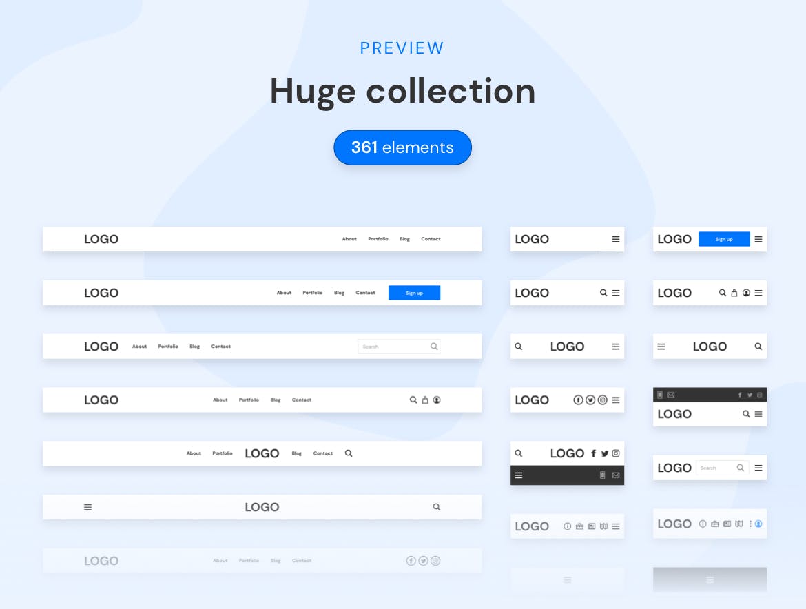 300+APP&Web区块UI线框图设计模板 Desktop & Mobile Wireframe Web UI Kit插图(5)