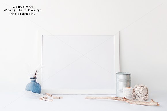 景观墙艺术框架样机模型   Landscape wall art frame mock up插图(1)