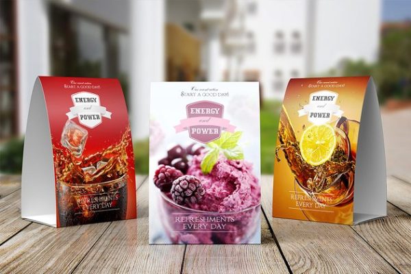 食品纸袋包装摆拍样机 A-Frame Table Tent mockups vol.1