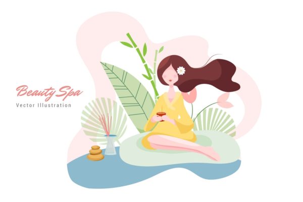美容SPA主题矢量插画素材库精选素材v1 Beauty Spa Vector Illustration