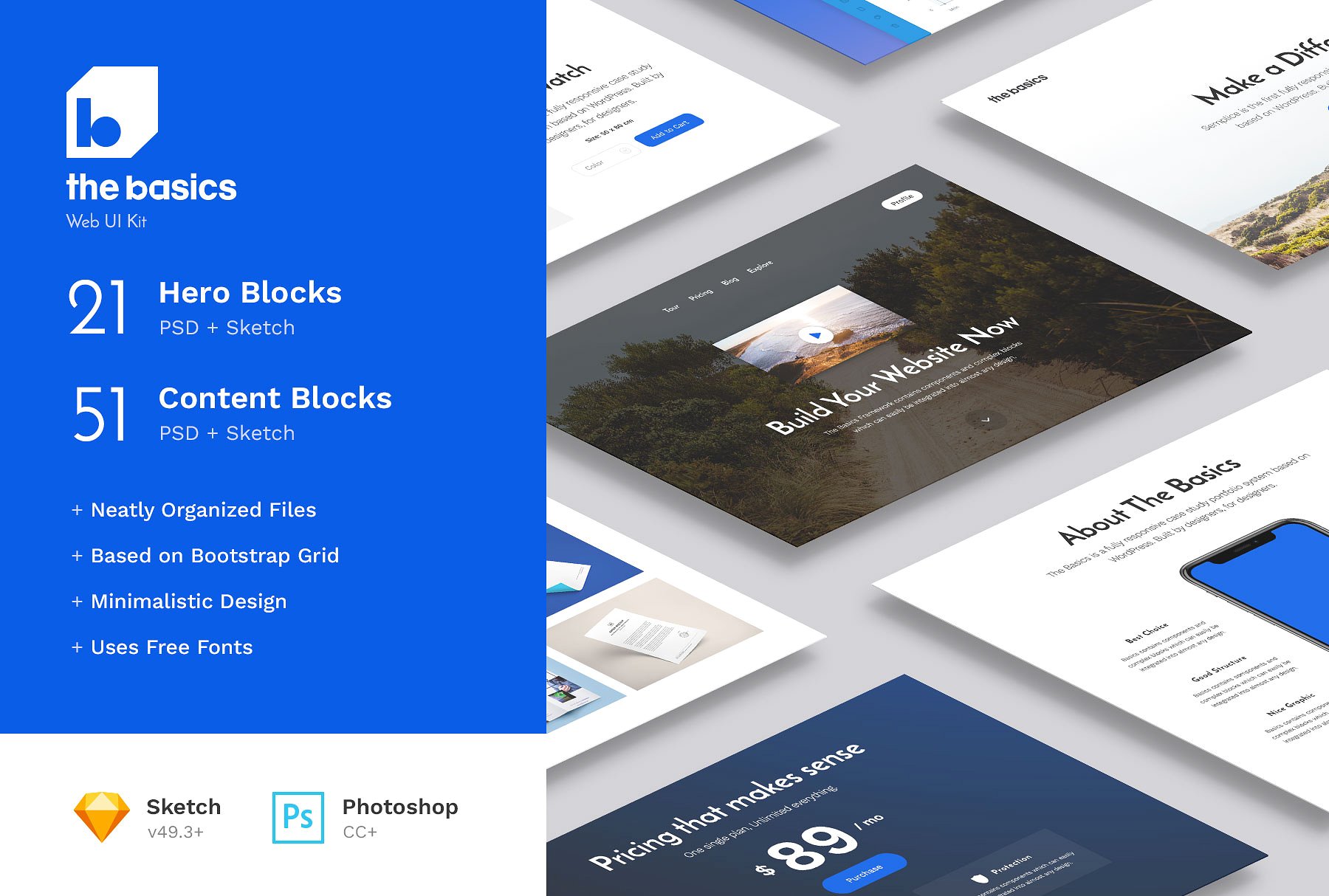 网站设计项目启动UI基础套件 The Basics Web UI Kit插图(1)