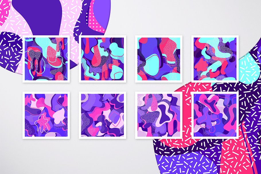 普罗旺斯薰衣草色矢量纹理合集 Provence Vector Patterns Collection插图(2)