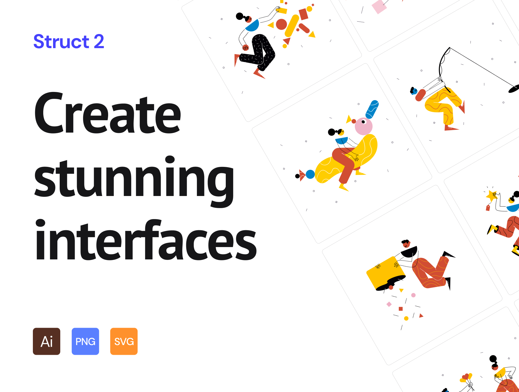 素材库下午茶:多彩人物角色矢量插画素材合集插图