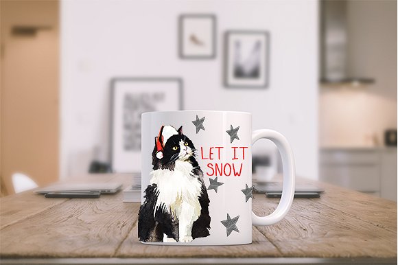 手绘水彩猫咪素材剪贴画合集 Watercolor Cat Illustration Clipart插图(6)