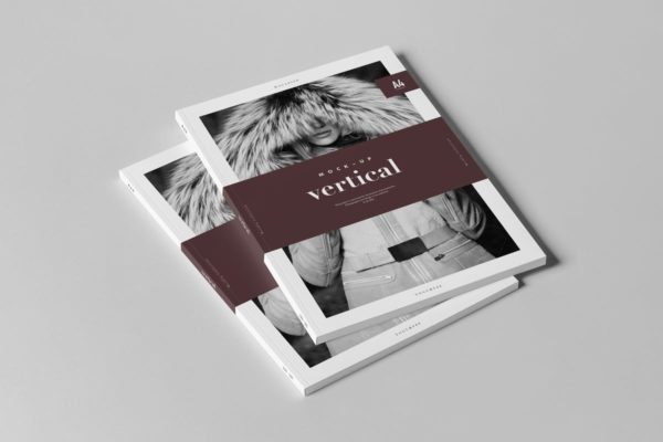 A4规格杂志设计样机模板 A4 Magazine Mock-up 3