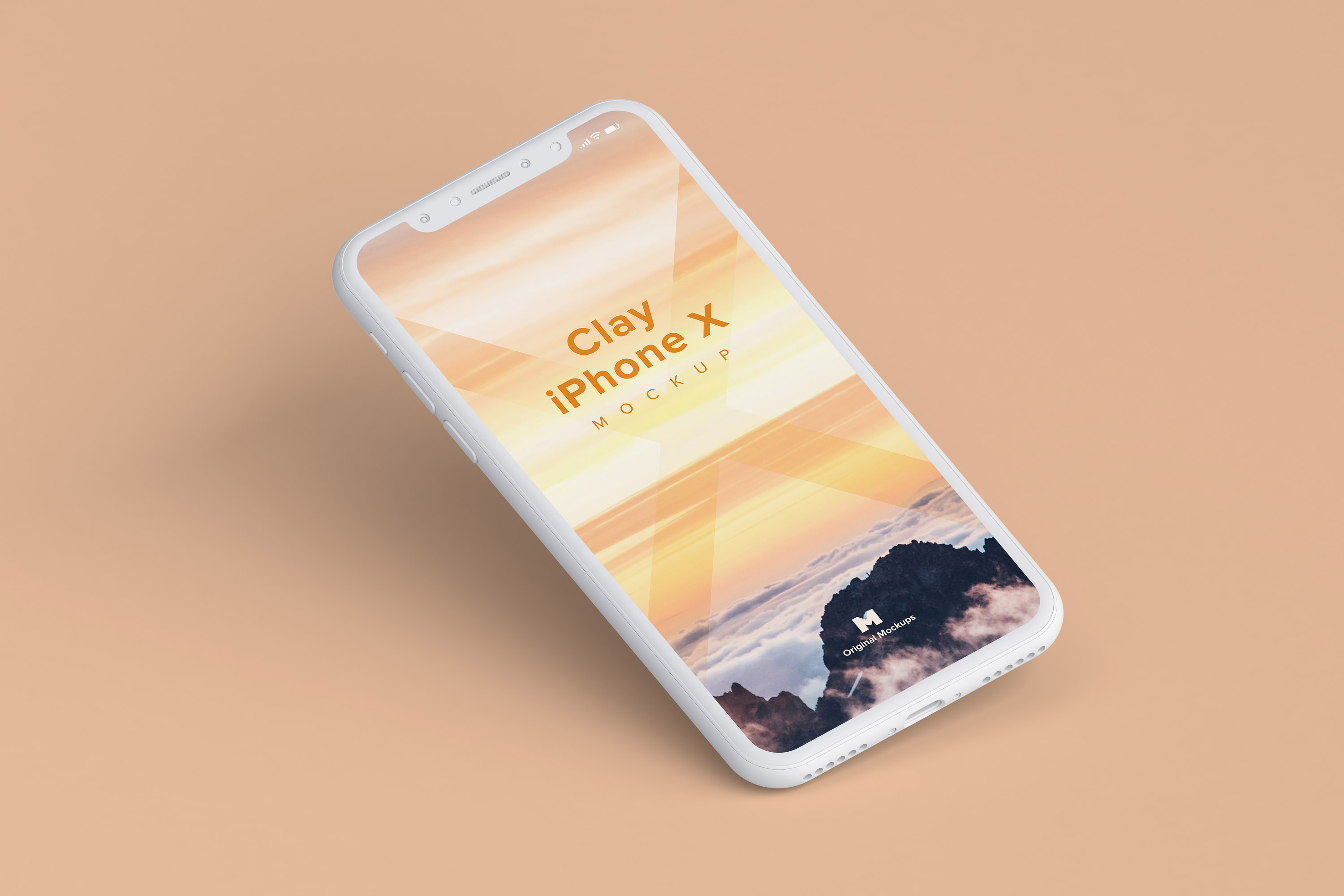 iPhone X苹果手机屏幕设计演示样机01 Clay iPhone X Mockup 01插图(2)