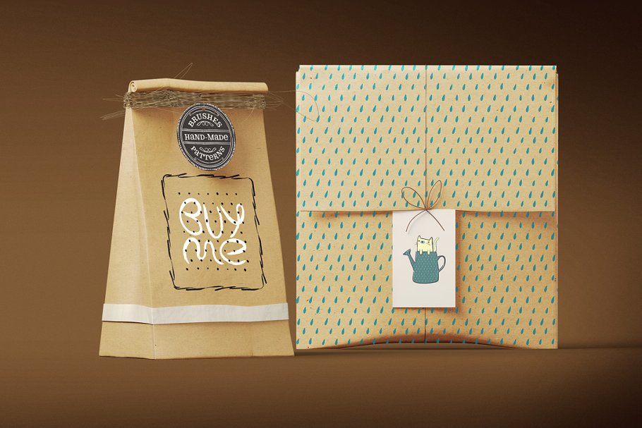 艺术笔画和纹理AI笔刷、纹理素材 Illustrator Brushes and Patterns Set插图(1)