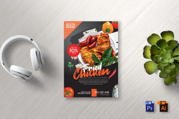 餐厅美食优惠活动海报传单设计模板 Food Flyer Vol 3