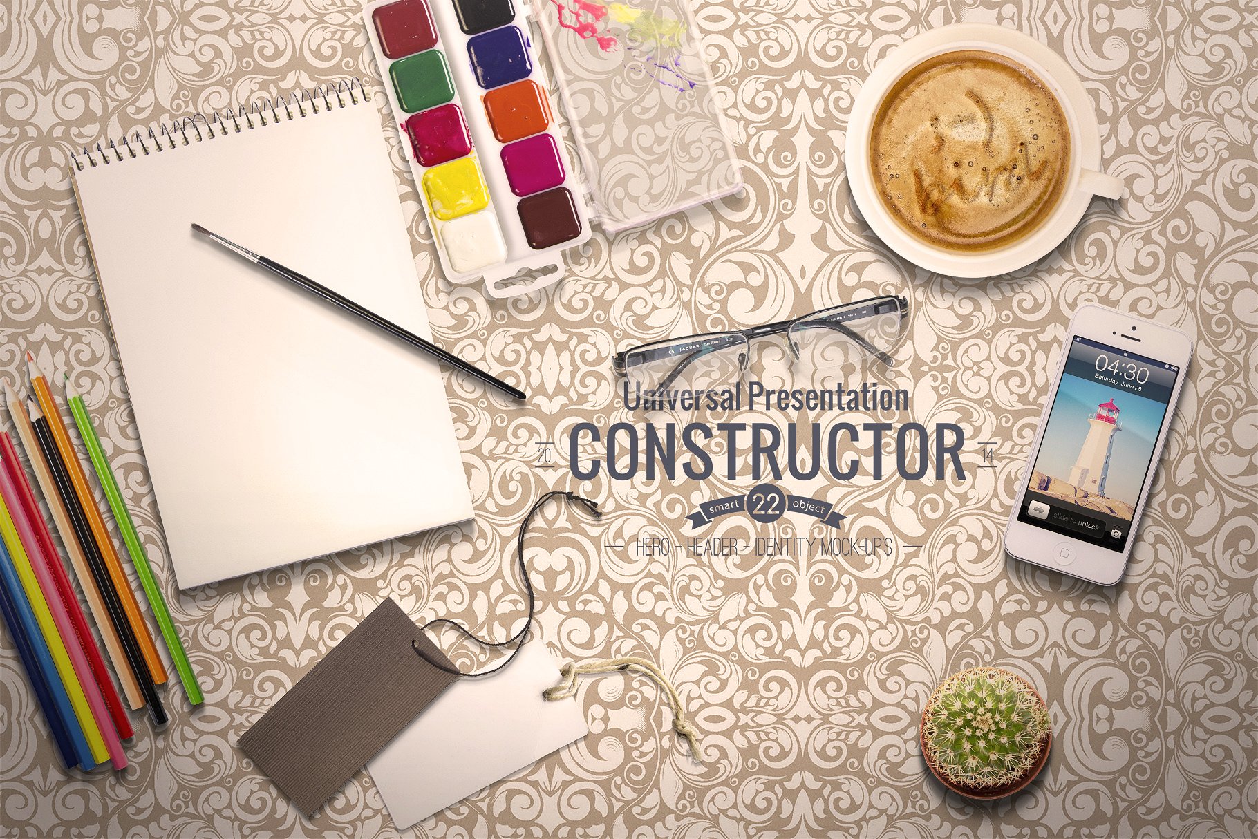 办公场景巨无霸样机模板 Hero Header Identity Mockups插图(4)